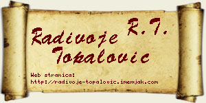 Radivoje Topalović vizit kartica